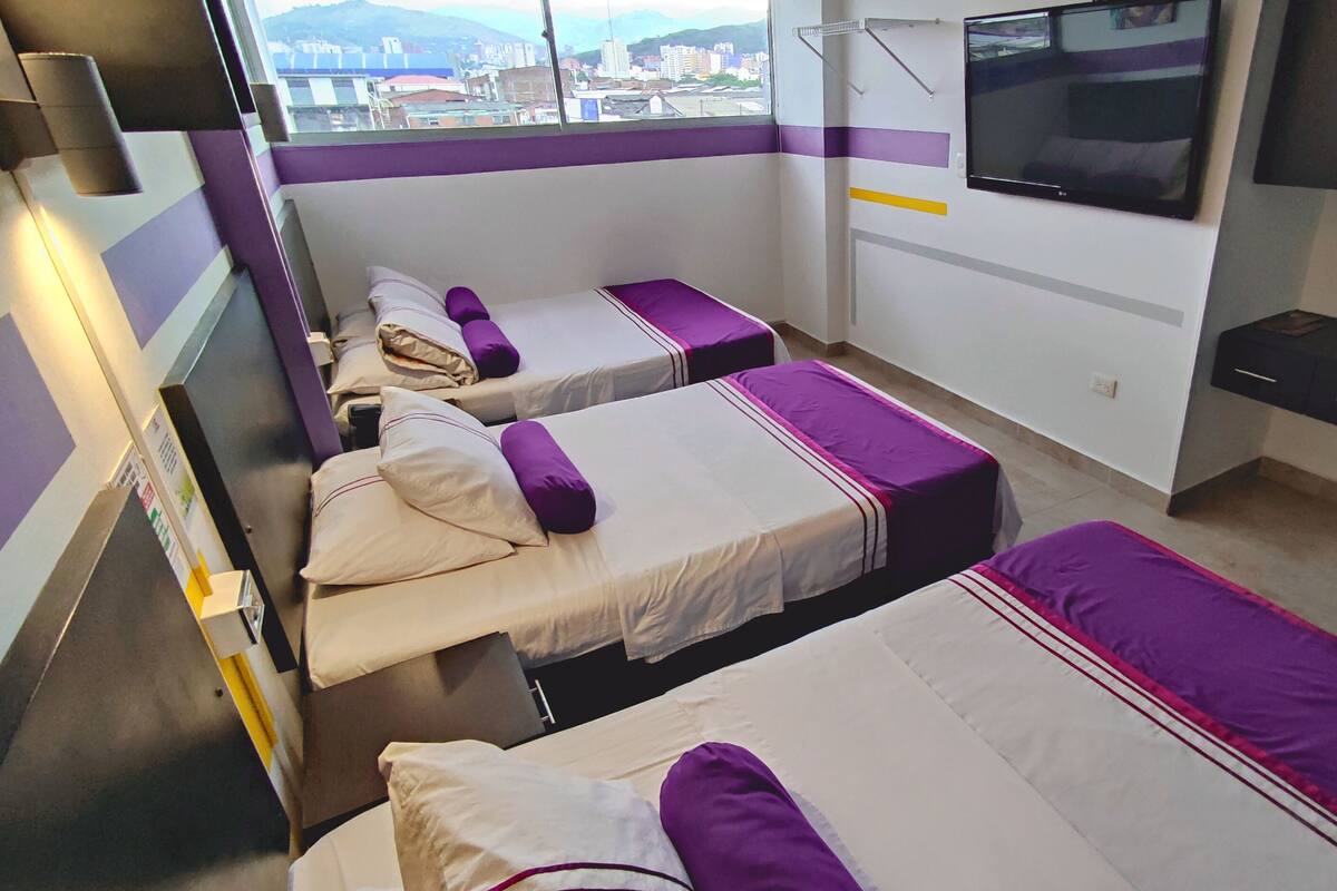 Premium bedding, down comforters, blackout drapes