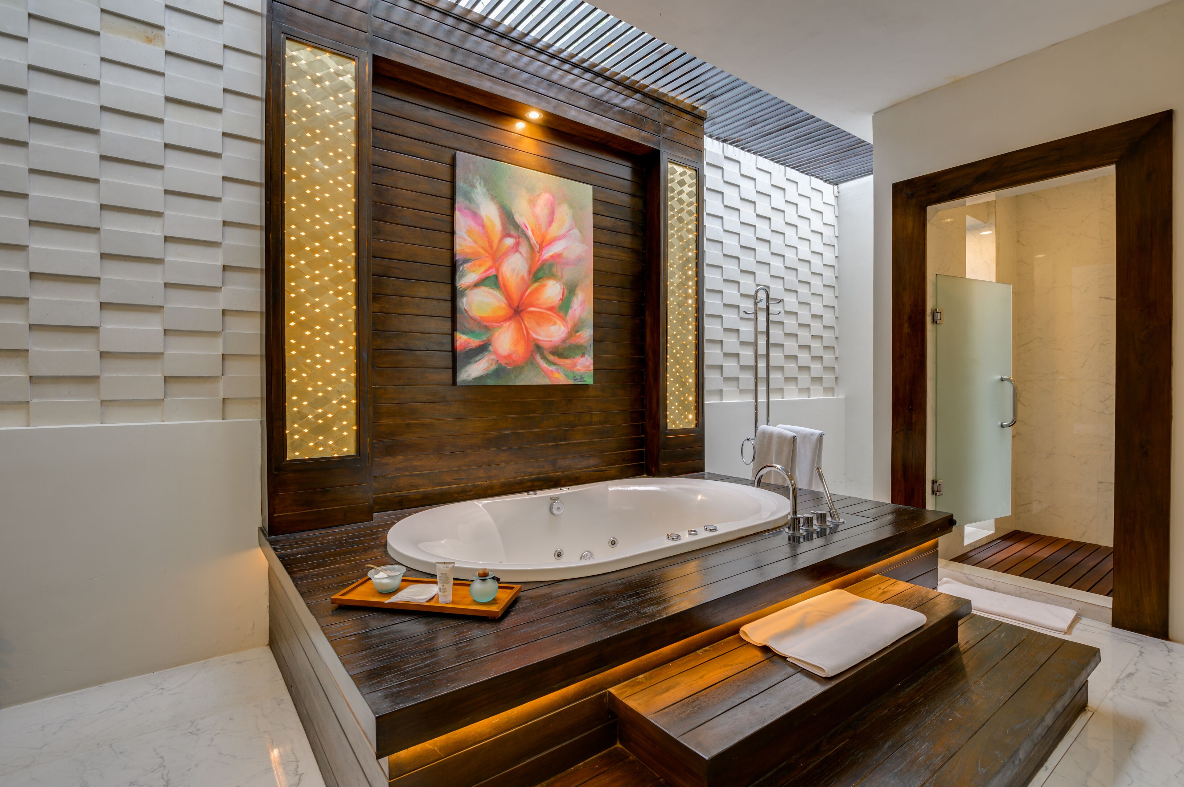 Villa, 1 Bedroom, Private Pool (Hill View) | Bathroom | Separate tub and shower, rainfall showerhead, free toiletries