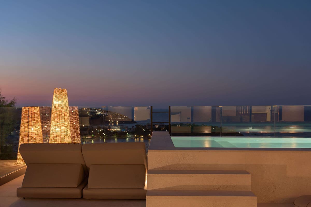 Hilltop Executive Suite with Jacuzzi and Private Pool, Panoramic Sea View - Adults Only | Premium bedding, in-room safe, soundproofing, iron/ironing board