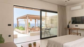 Superior Open Plan Apartment- Sea View | Sengetøy av topp kvalitet, safe på rommet og lydisolert