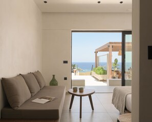 Superior Open Plan Apartment- Sea View | Premium bedding, in-room safe, soundproofing, iron/ironing board - Irida Mindful Living (Malevizi)