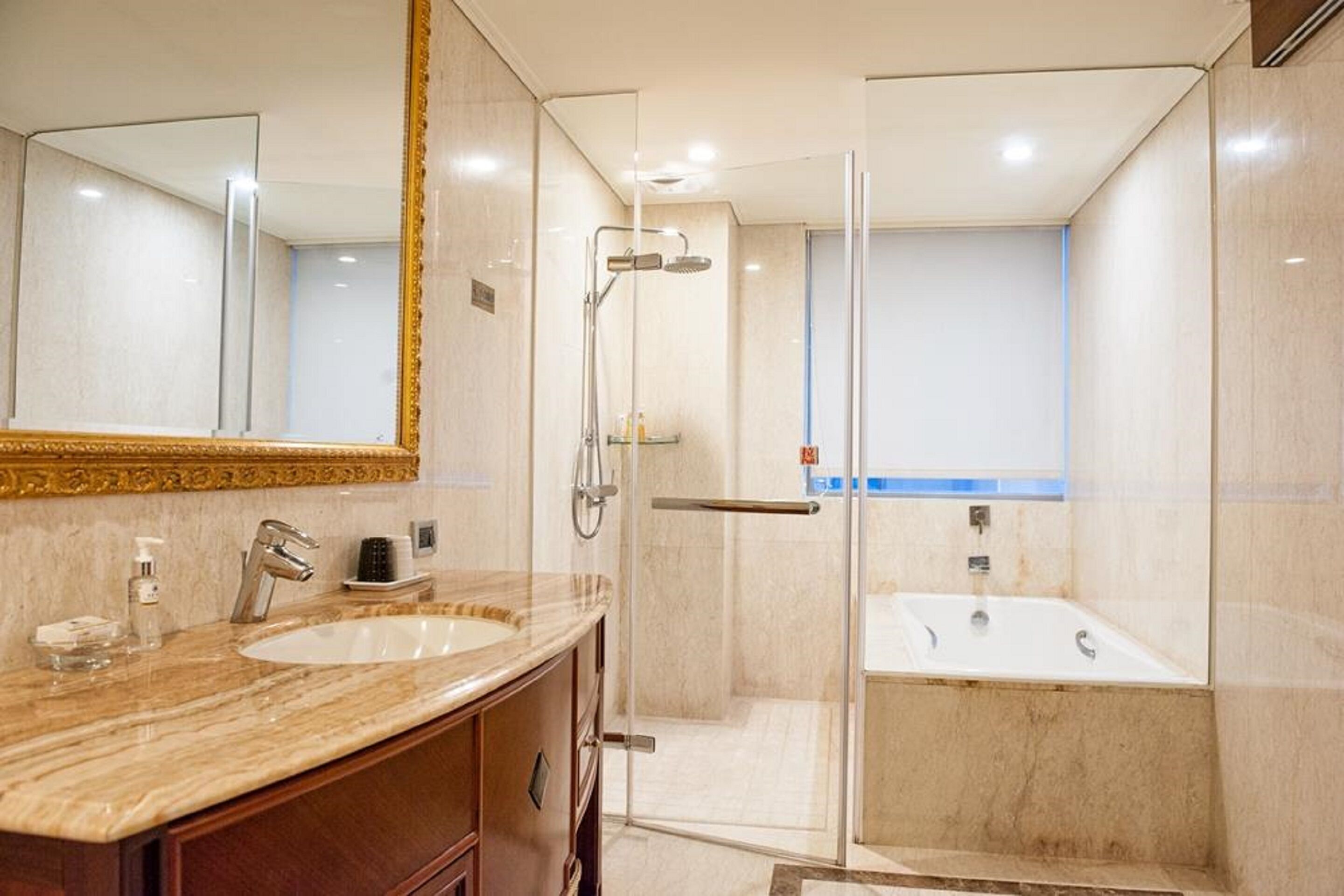 free toiletries, hair dryer, slippers, towels