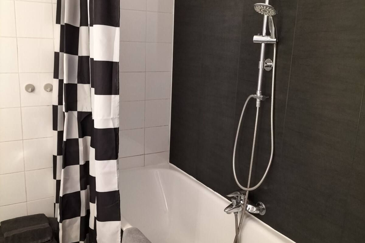 double room | bathroom | combined shower/bathtub, free toiletries, hair dryer, towels