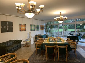 Lunch, dinner, brunch served; international cuisine, garden views