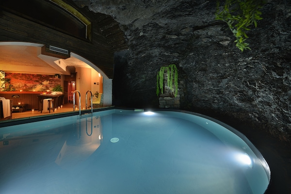 Indoor pool, a waterfall pool