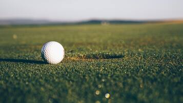 Golfers can tee off in a serene, well-manicured environment.