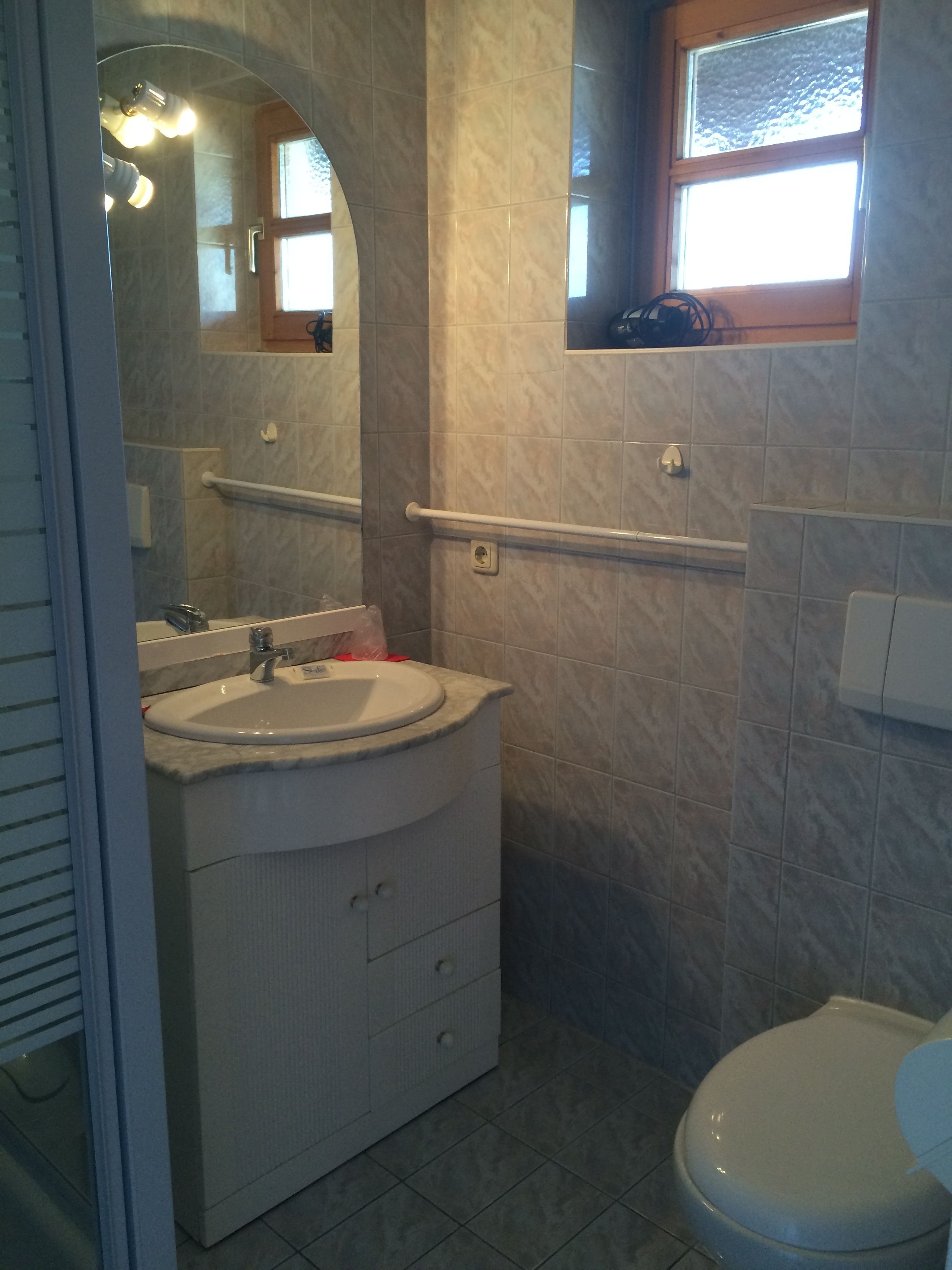 double room | bathroom | shower, hair dryer, towels