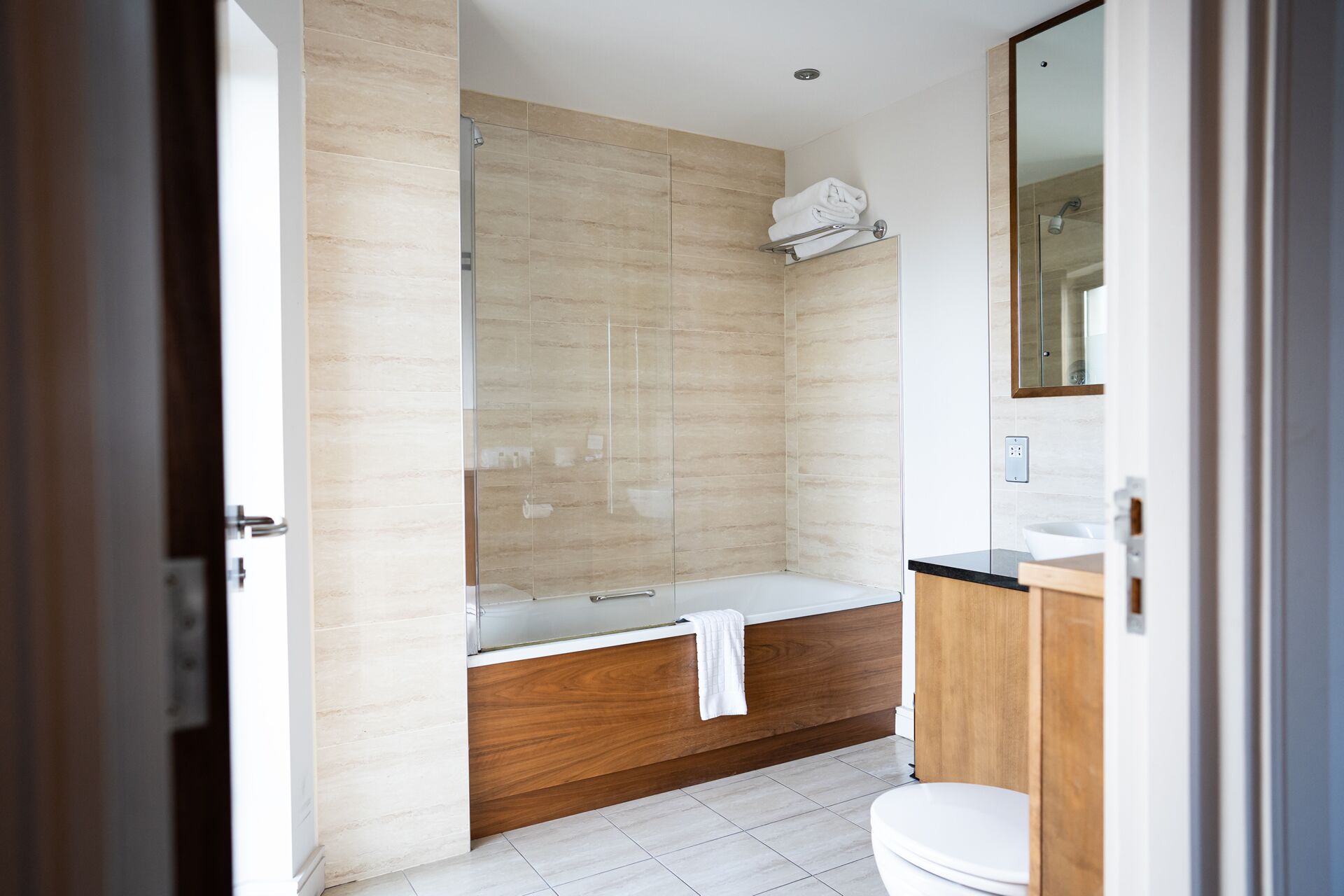 free toiletries, hair dryer, towels