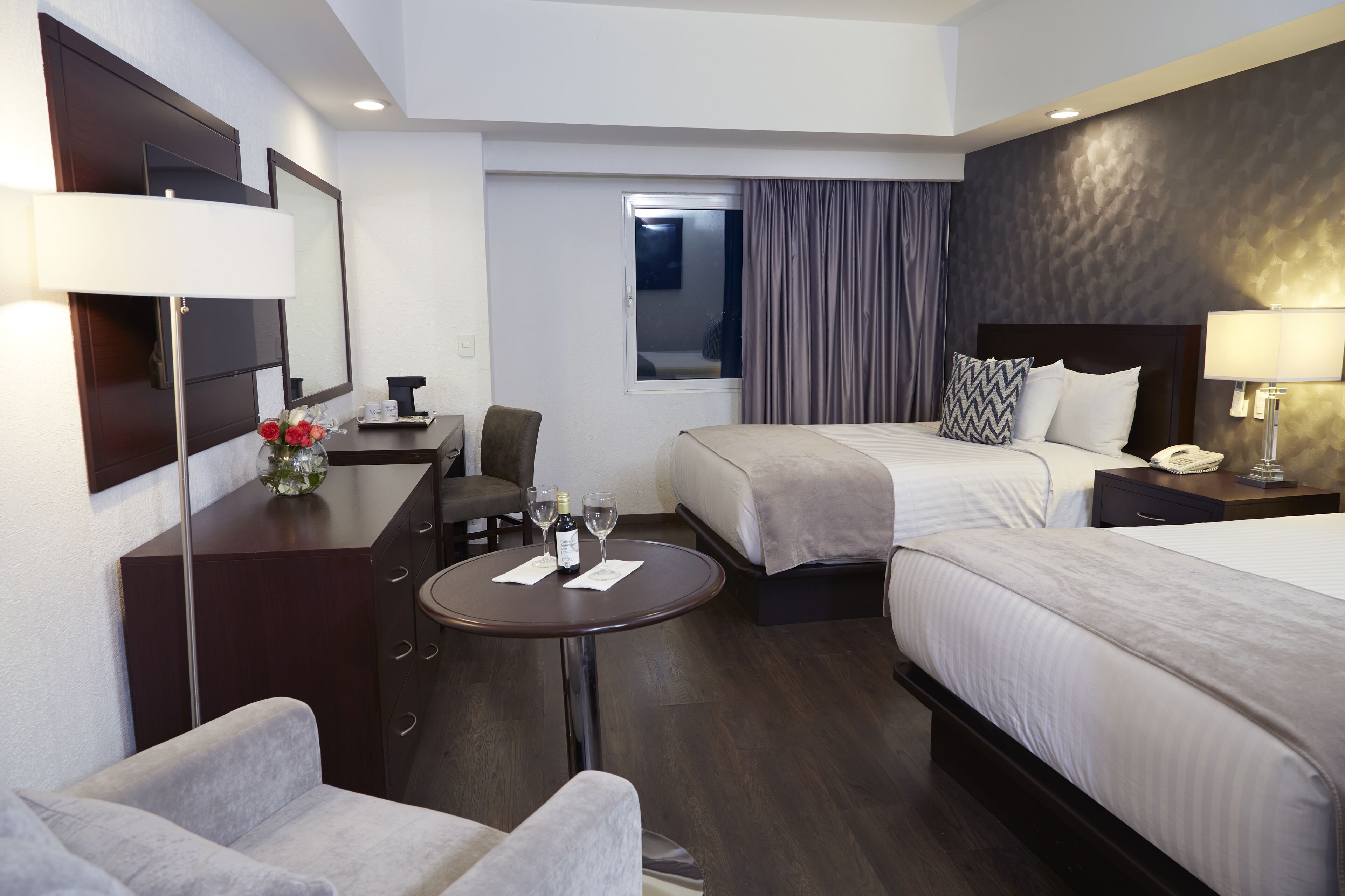 executive double room | in-room safe, desk, laptop workspace, blackout curtains