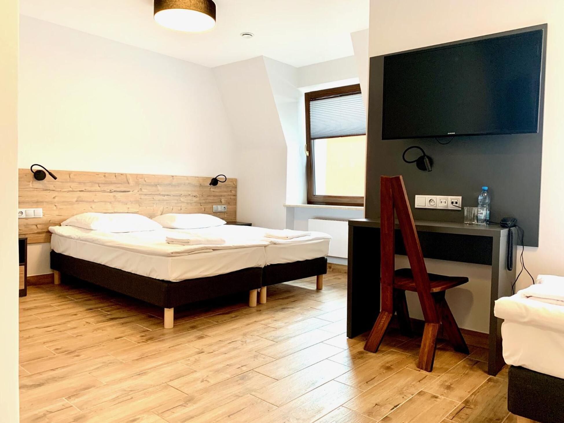 desk, blackout curtains, iron/ironing board, free wifi