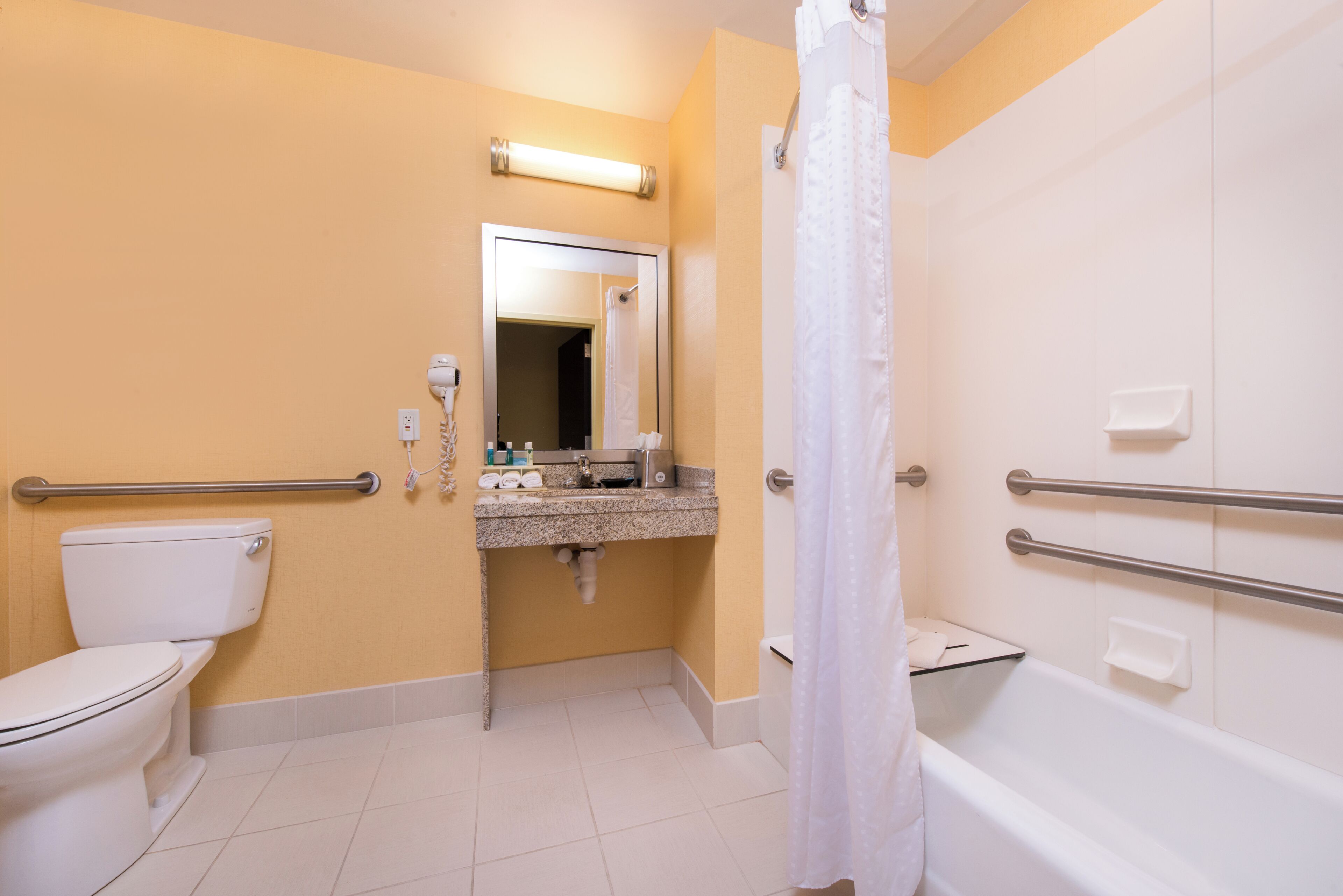 Free toiletries, hair dryer, towels, soap