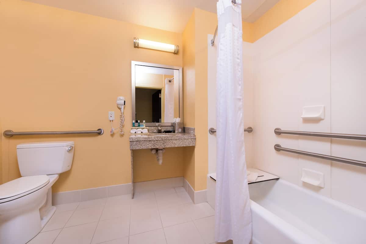 Free toiletries, hair dryer, towels, soap