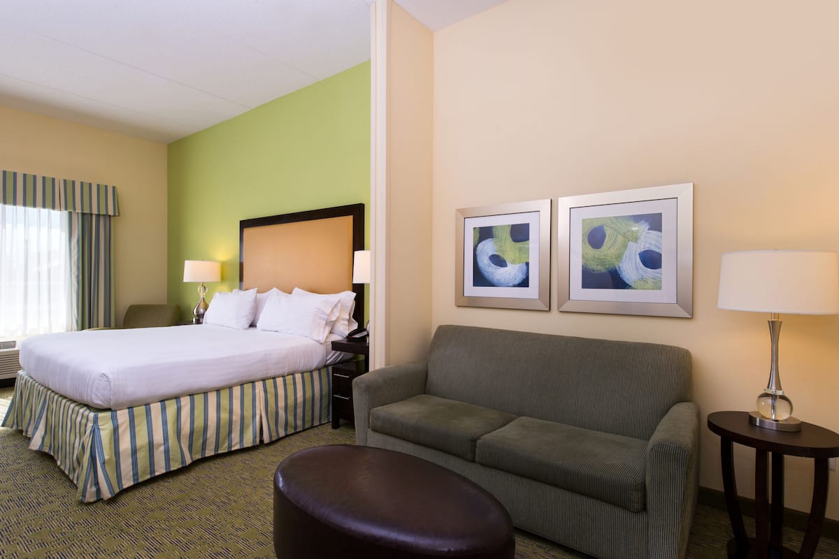 Suite, 1 King Bed | Desk, blackout drapes, iron/ironing board, cribs (free)