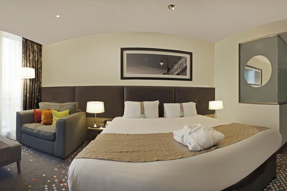 premium room, 1 king bed with sofa bed | 1 bedroom, in-room safe, desk, laptop workspace