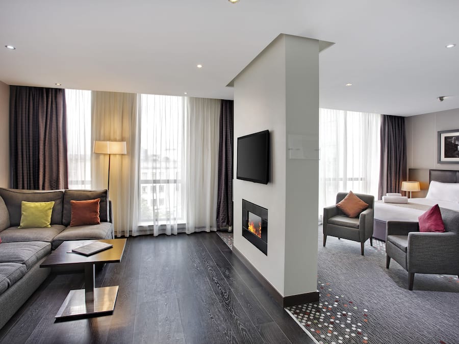 In-room safe, desk, laptop workspace, soundproofing