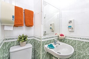 Regadera, amenidades de baño gratuitas, secadora de cabello, toallas 