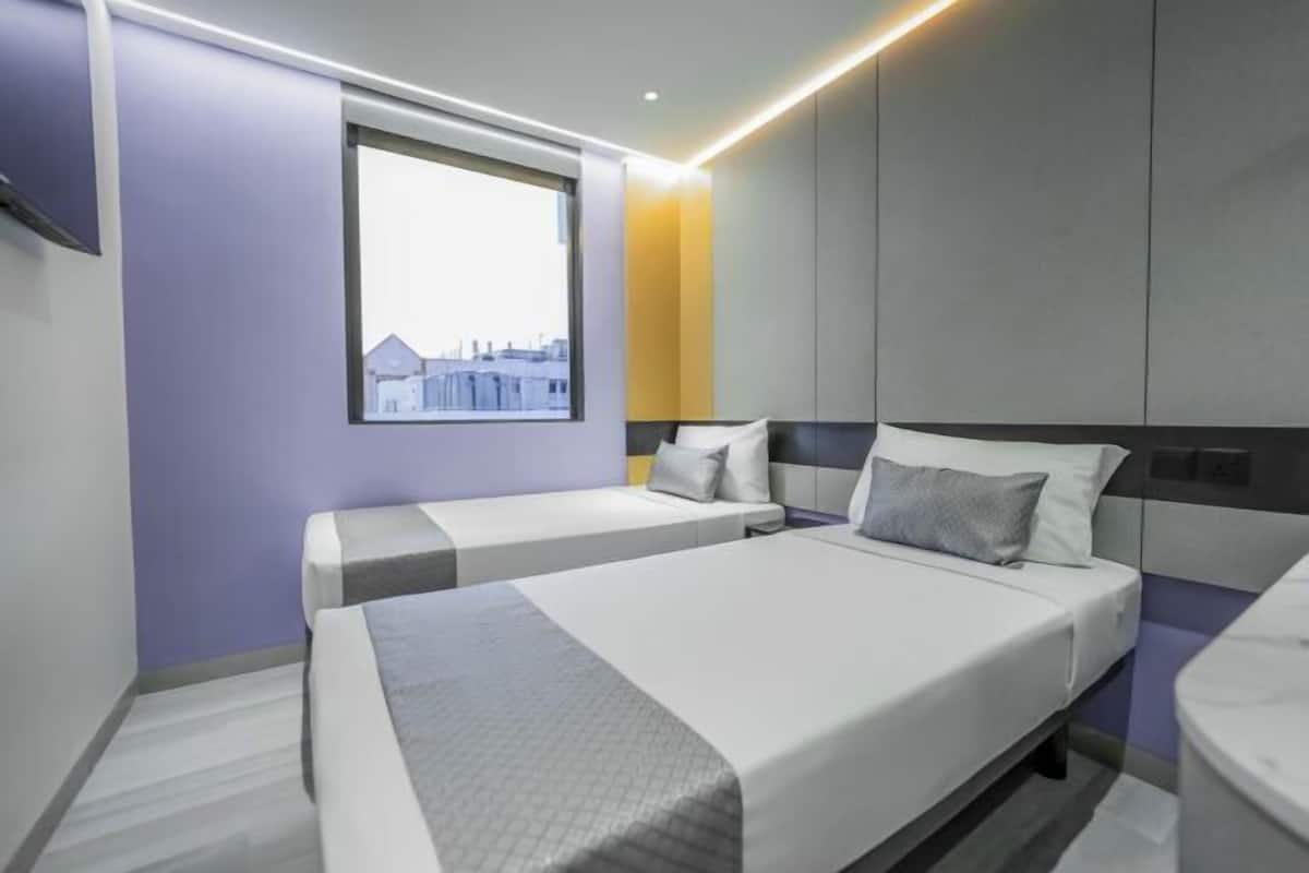 Blackout curtains, free WiFi, bed sheets