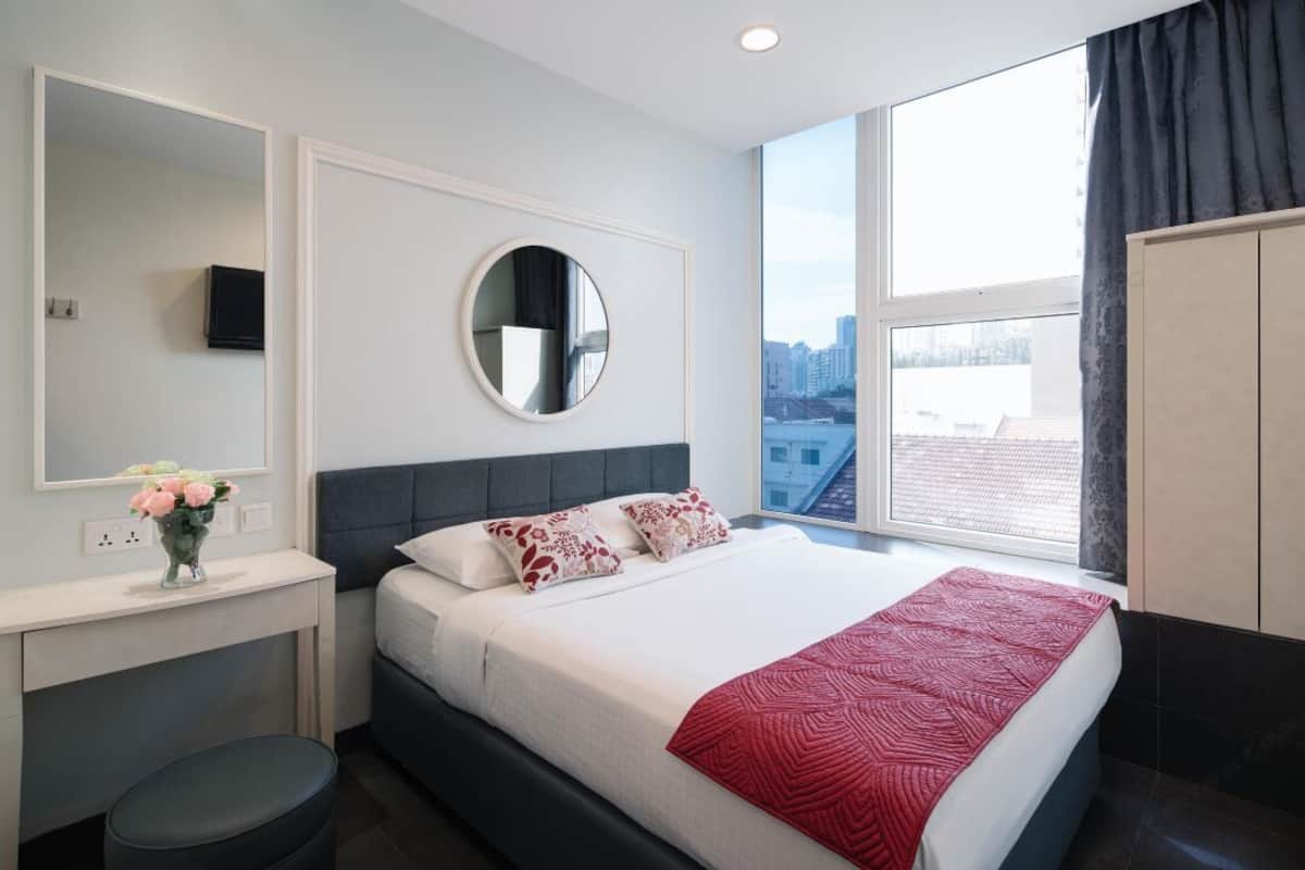 Premium bedding, desk, blackout curtains, iron/ironing board