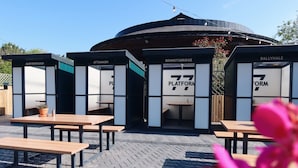 Outdoor seating areas with tables and benches, labeled with names like Maryborough, Attanagh, Bennetsbridge, and Ballyhale. - Abbeyleix Manor Hotel (Abbeyleix)