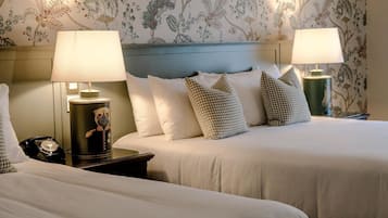 Premium bedding, individually furnished, blackout curtains