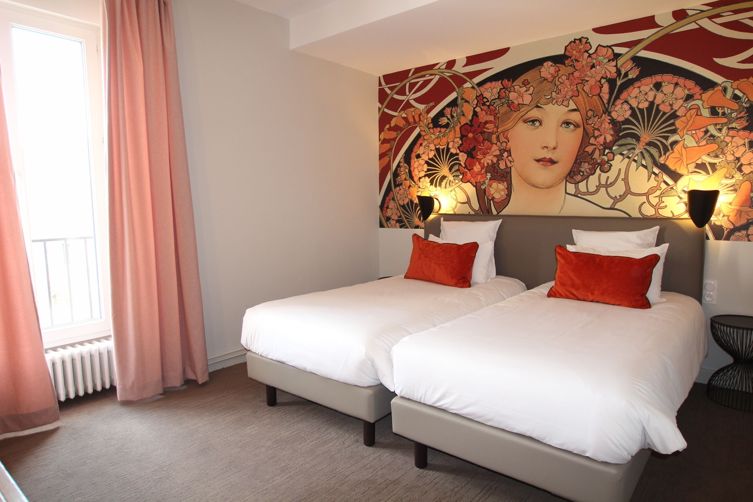 premium bedding, desk, blackout curtains, soundproofing