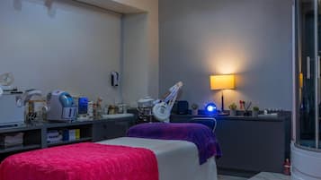 Body treatments, body wraps, body scrubs, facials, 3 treatment rooms