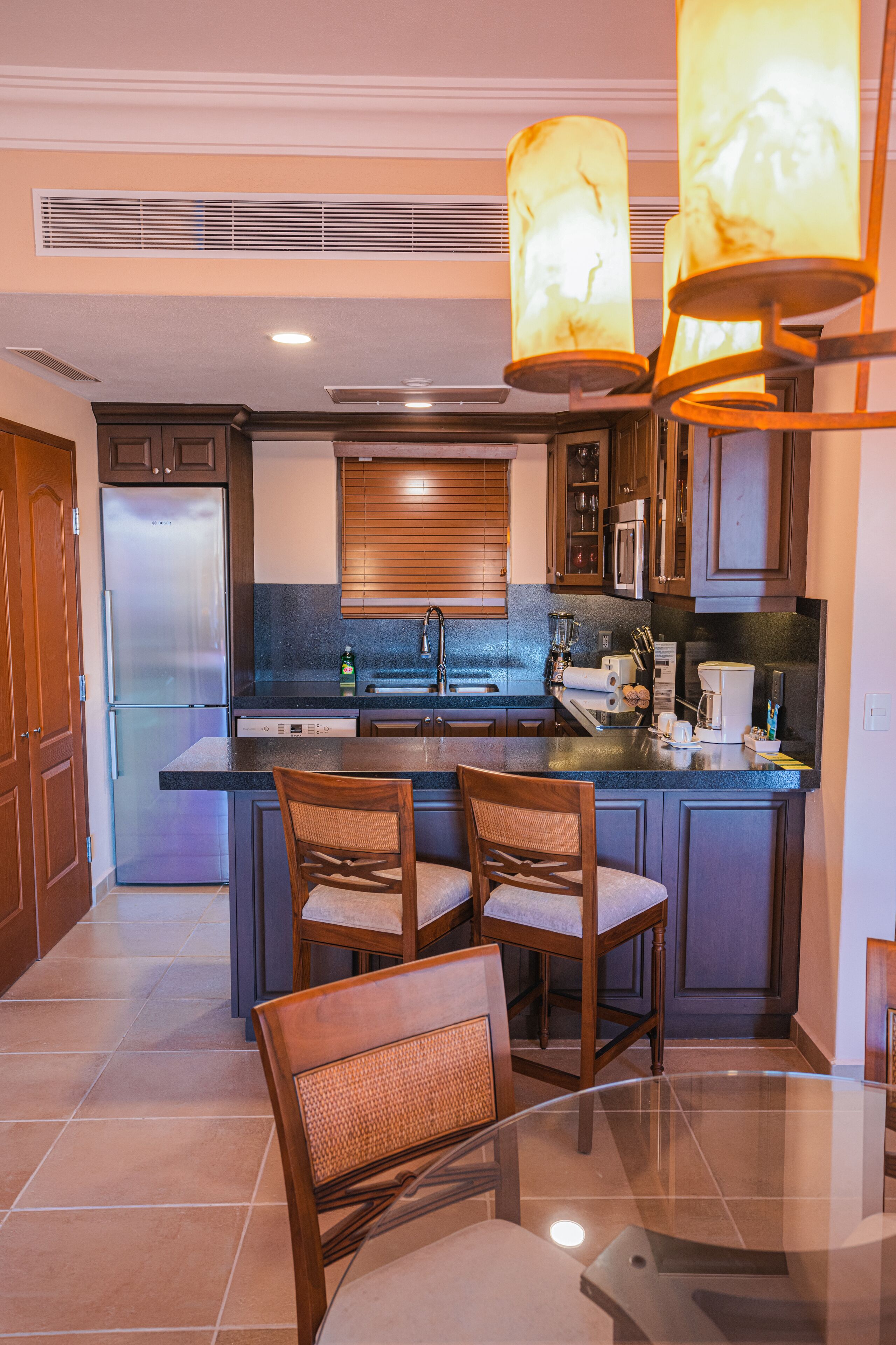 one bedroom penthouse | private kitchen | fridge, microwave, oven, dishwasher