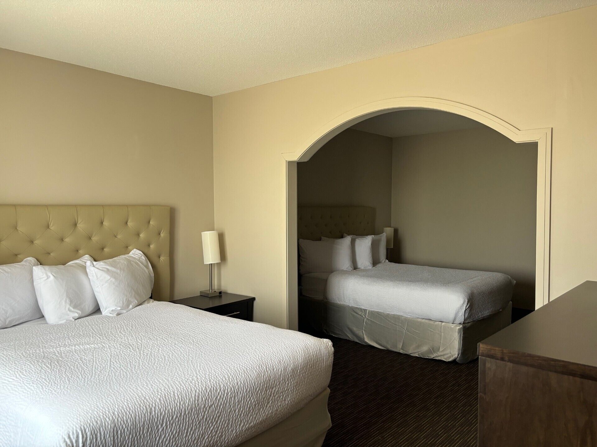 Premium bedding, down comforters, pillowtop beds, blackout drapes