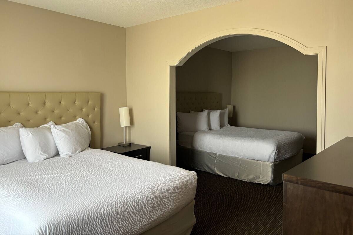 Premium bedding, down comforters, pillowtop beds, blackout drapes
