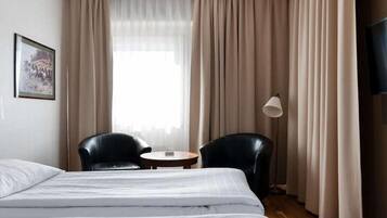 In-room safe, desk, laptop workspace, blackout drapes