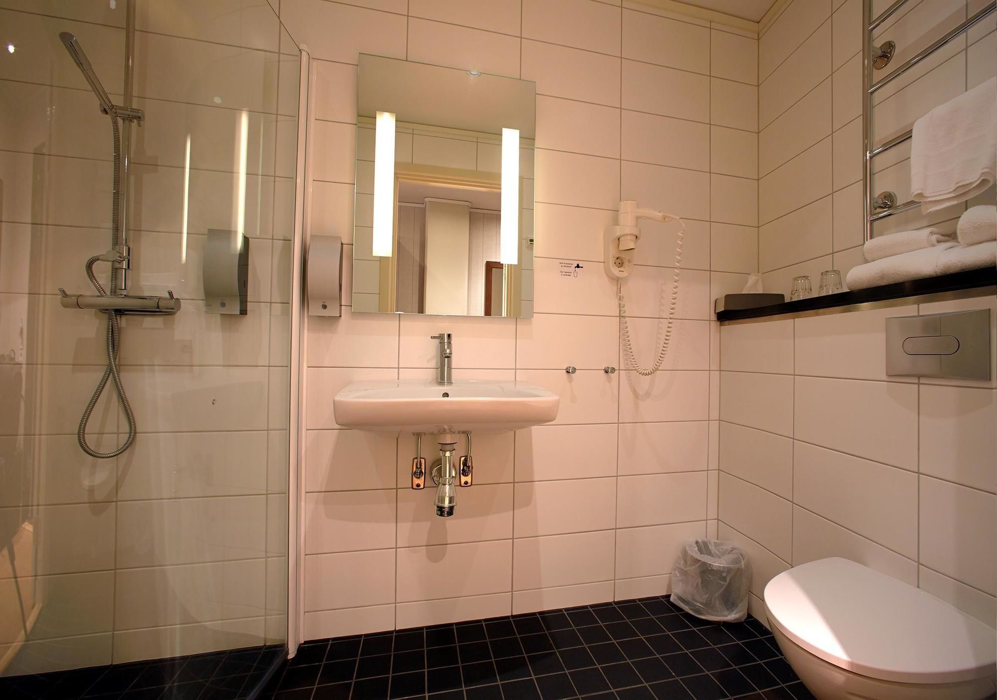 free toiletries, hair dryer, towels