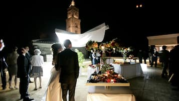 Outdoor banquet area