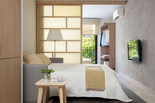 42-inch flat-screen TV with satellite channels, TV
