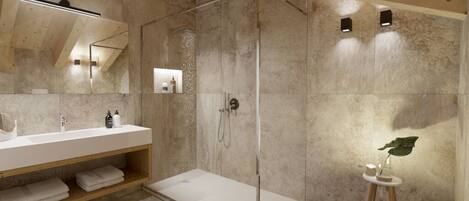 Free toiletries, hair dryer, bidet, towels