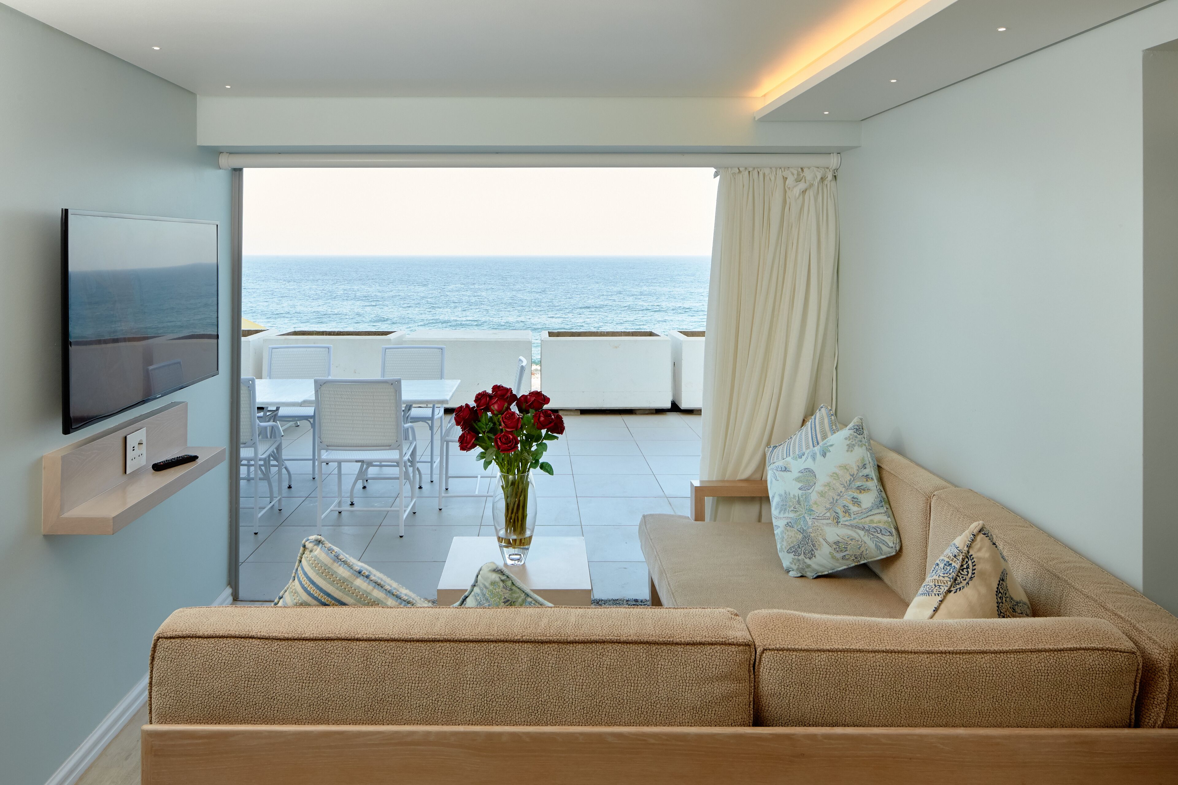 Apartment, 3 Bedrooms, Sea View | Living area | Flat-screen TV