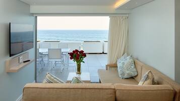 Apartment, 3 Bedrooms, Sea View | Living area | Flat-screen TV