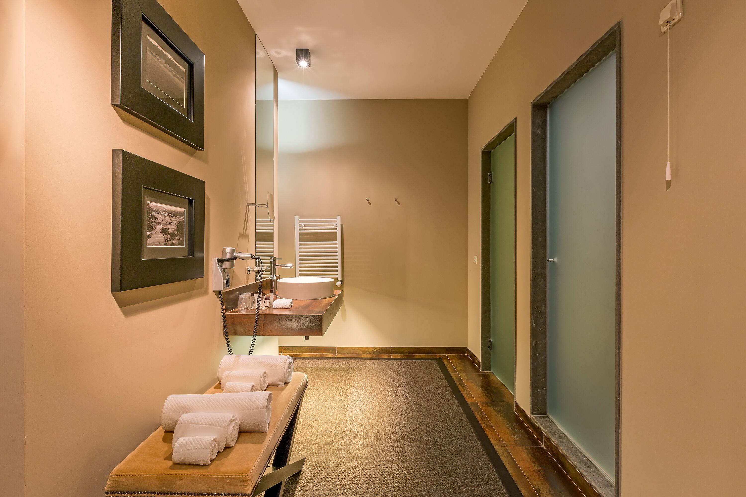 shower, rainfall showerhead, free toiletries, hair dryer