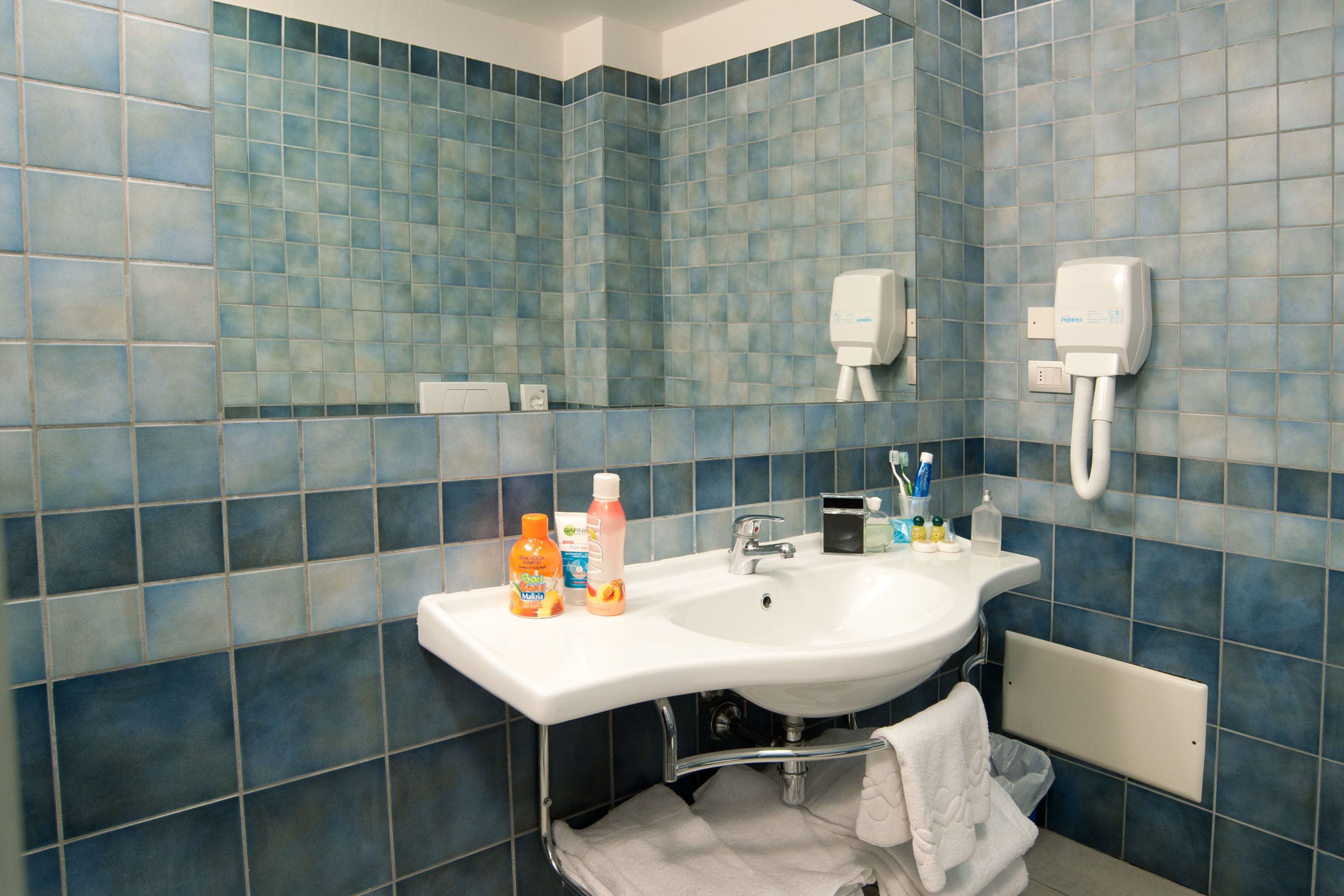 shower, free toiletries, hair dryer, slippers