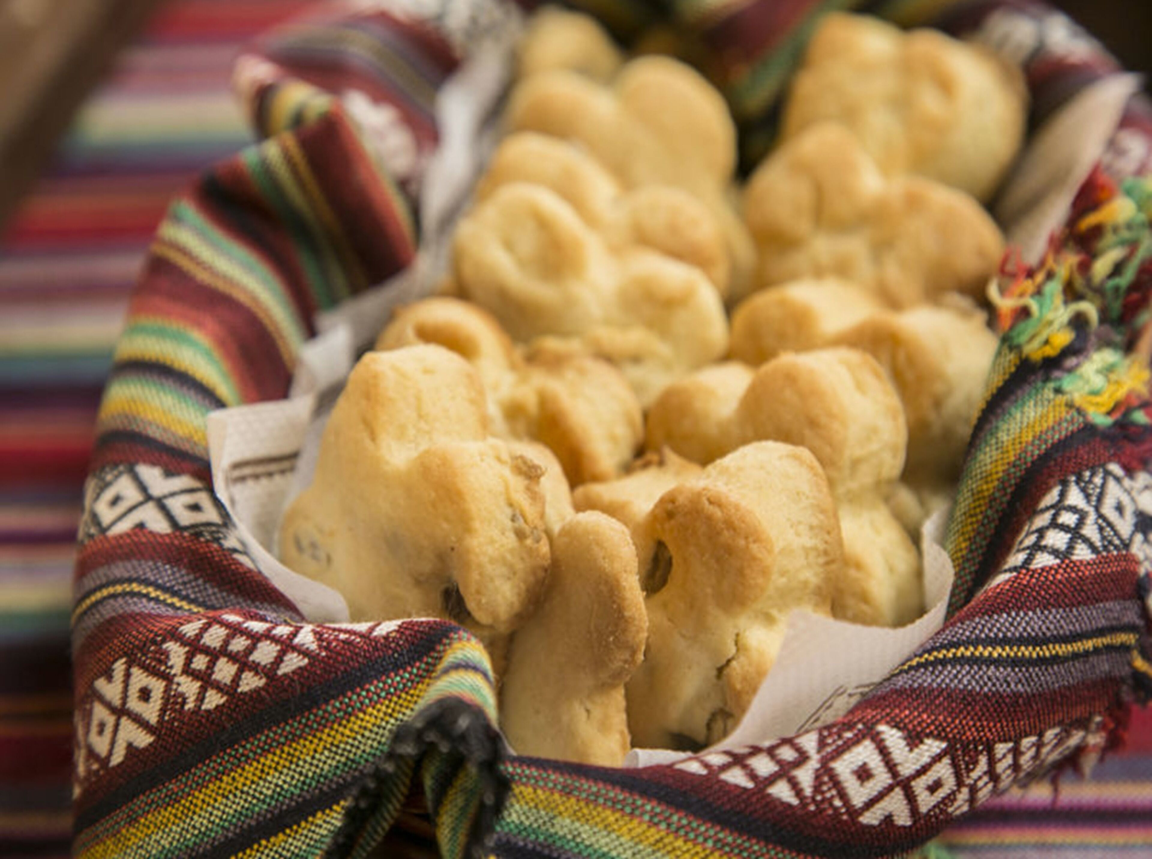 A basket of freshly baked bread.