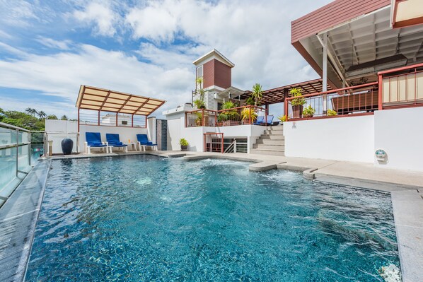 Outdoor pool, a rooftop pool, open 8:00 AM to 8:00 PM, free pool cabanas