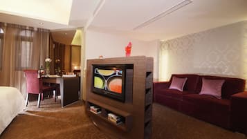 Standard Double Room (No windows) | Living area | 32-inch LCD TV with digital channels, TV