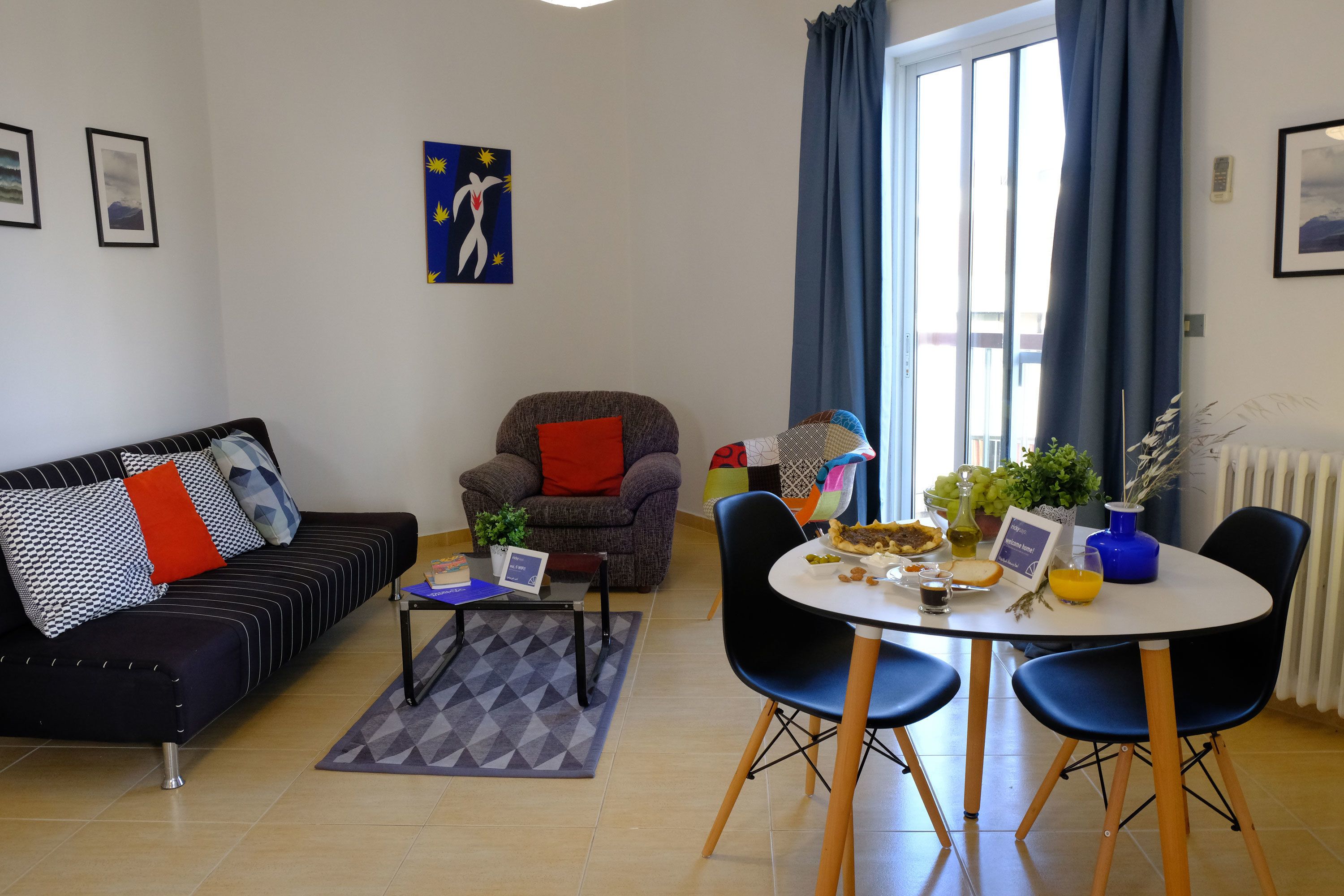 32-inch LCD TV with satellite channels, TV, DVD player