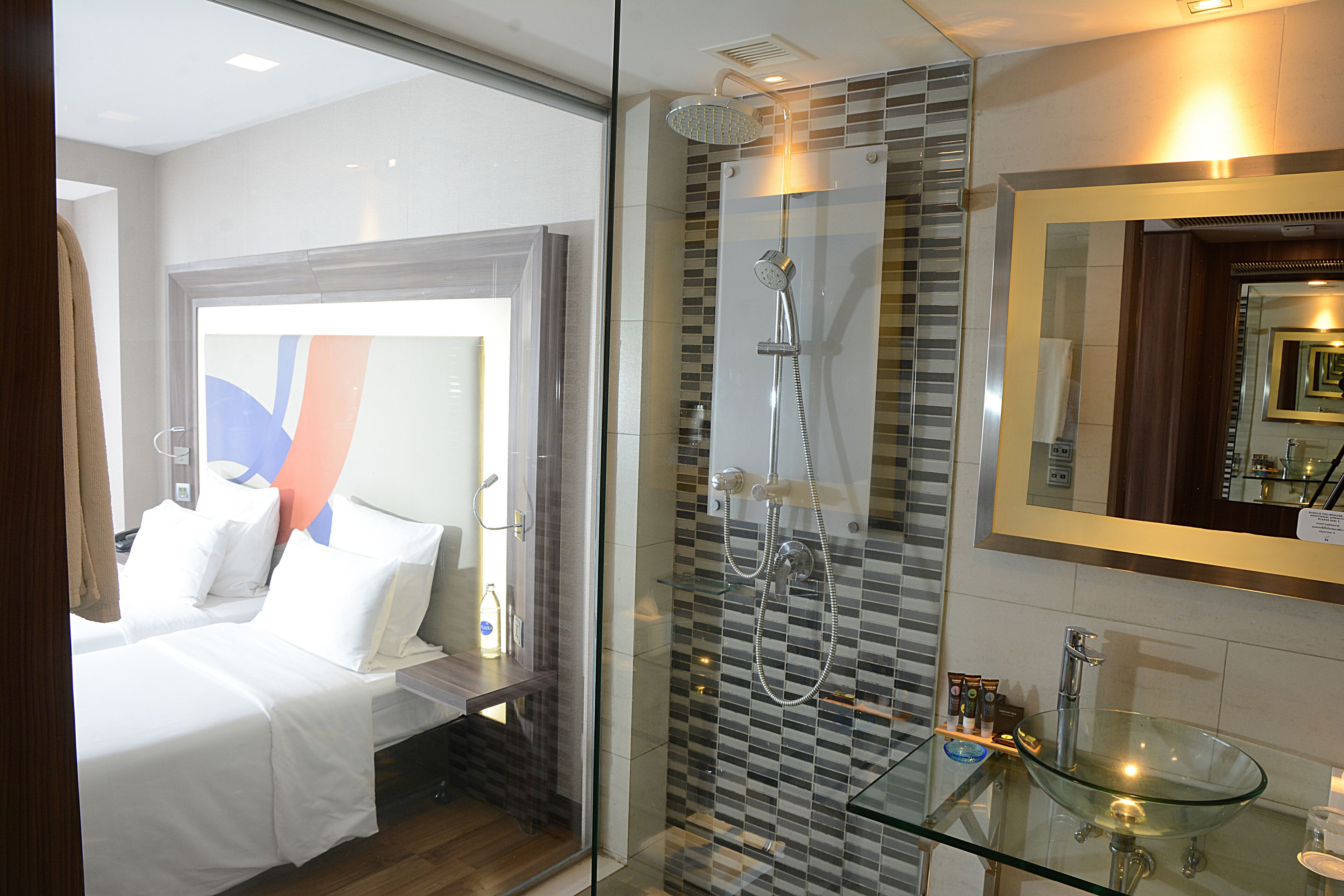 standard twin room, 2 single beds | bathroom | shower, eco-friendly toiletries, hair dryer, bathrobes