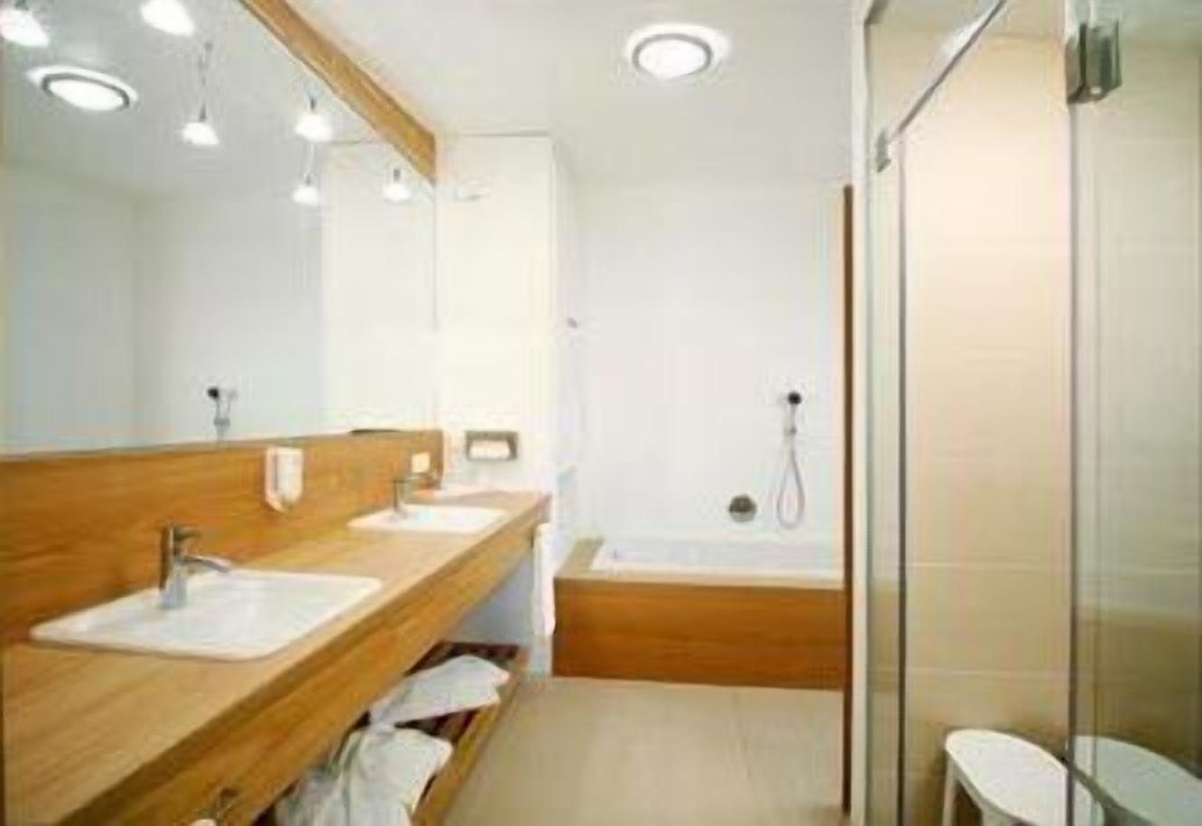 hair dryer, dressing gowns, towels