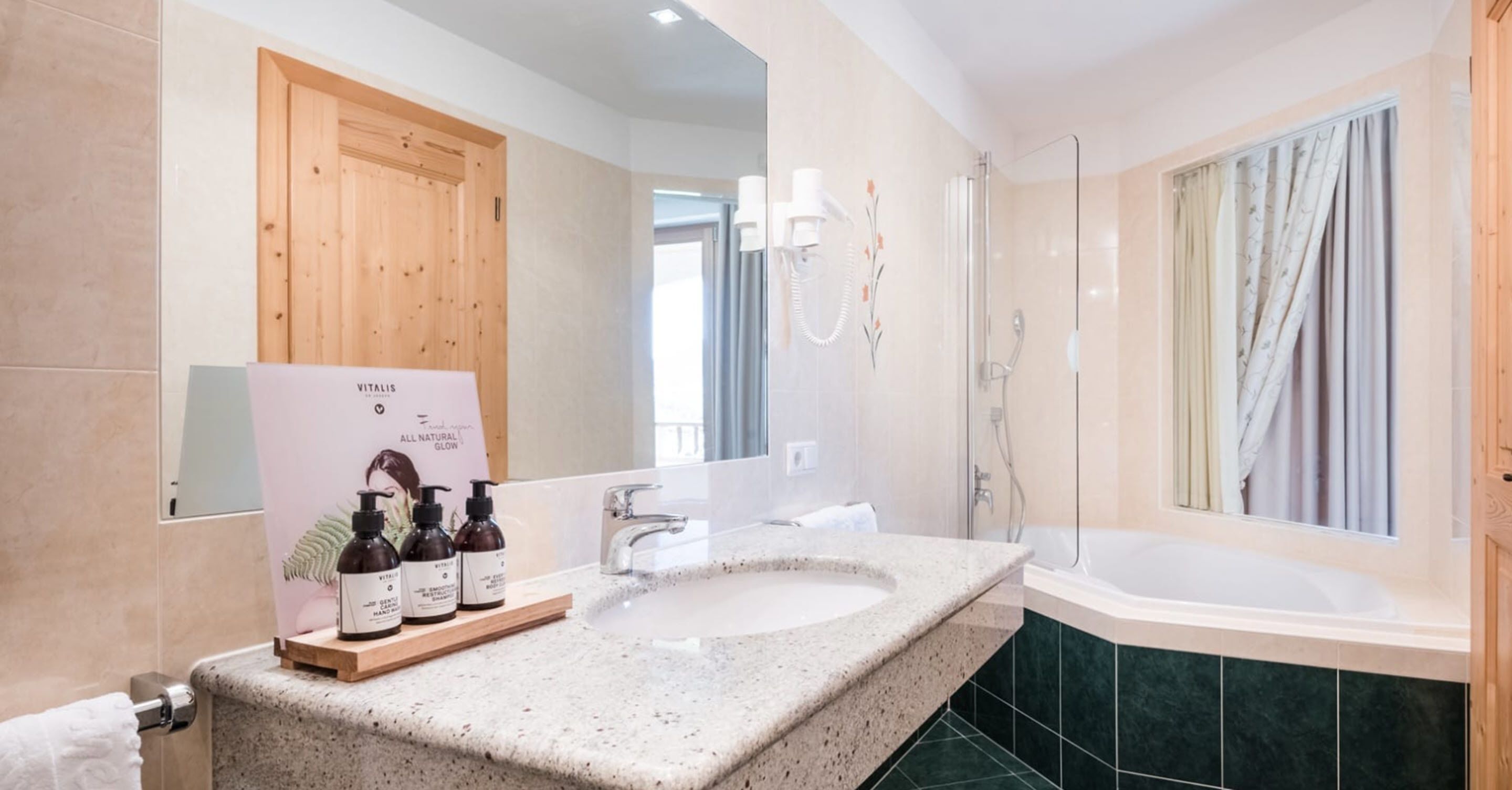 double room (edelweiss) | bathroom | free toiletries, hair dryer, bathrobes, slippers