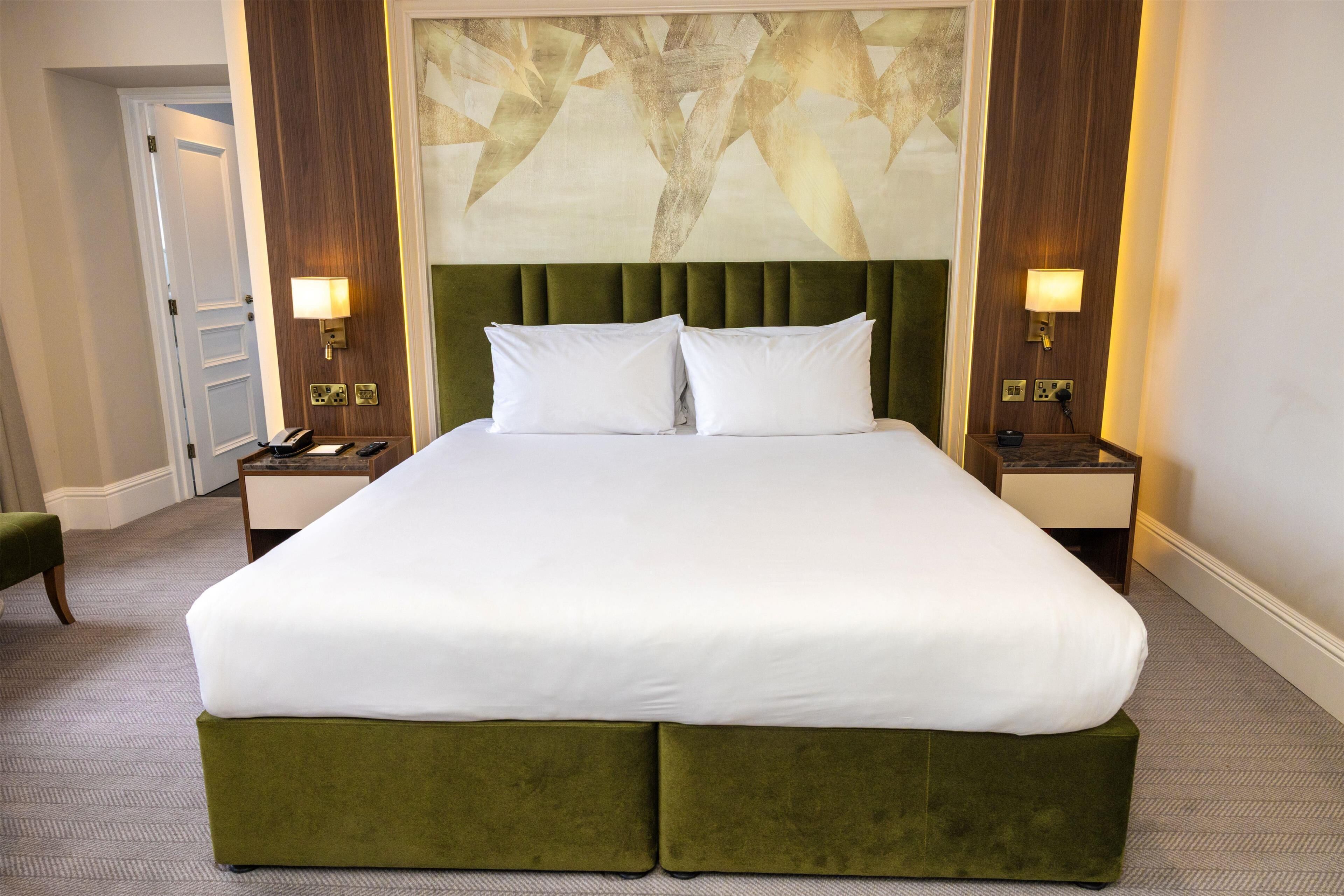 Premium bedding, memory-foam beds, in-room safe, individually decorated