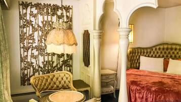 Suite de luna de miel, 1 cama King size, para no fumadores, tina | Escritorio, camas extra, wifi gratis y ropa de cama