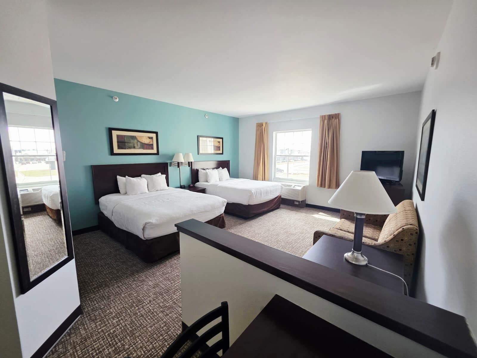 Suite, 2 Queen Beds, Non Smoking | Pillowtop beds, in-room safe, desk, laptop workspace