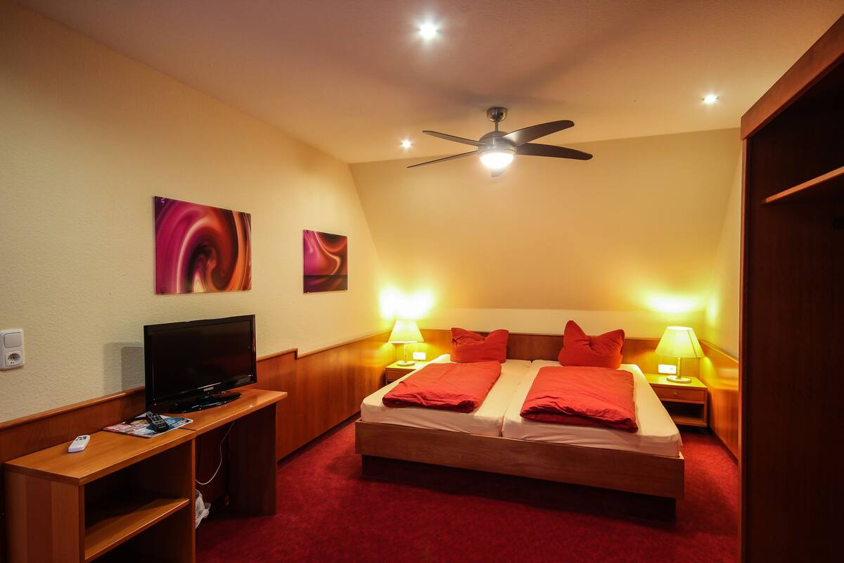 Minibar, desk, WiFi (free), bed sheets
