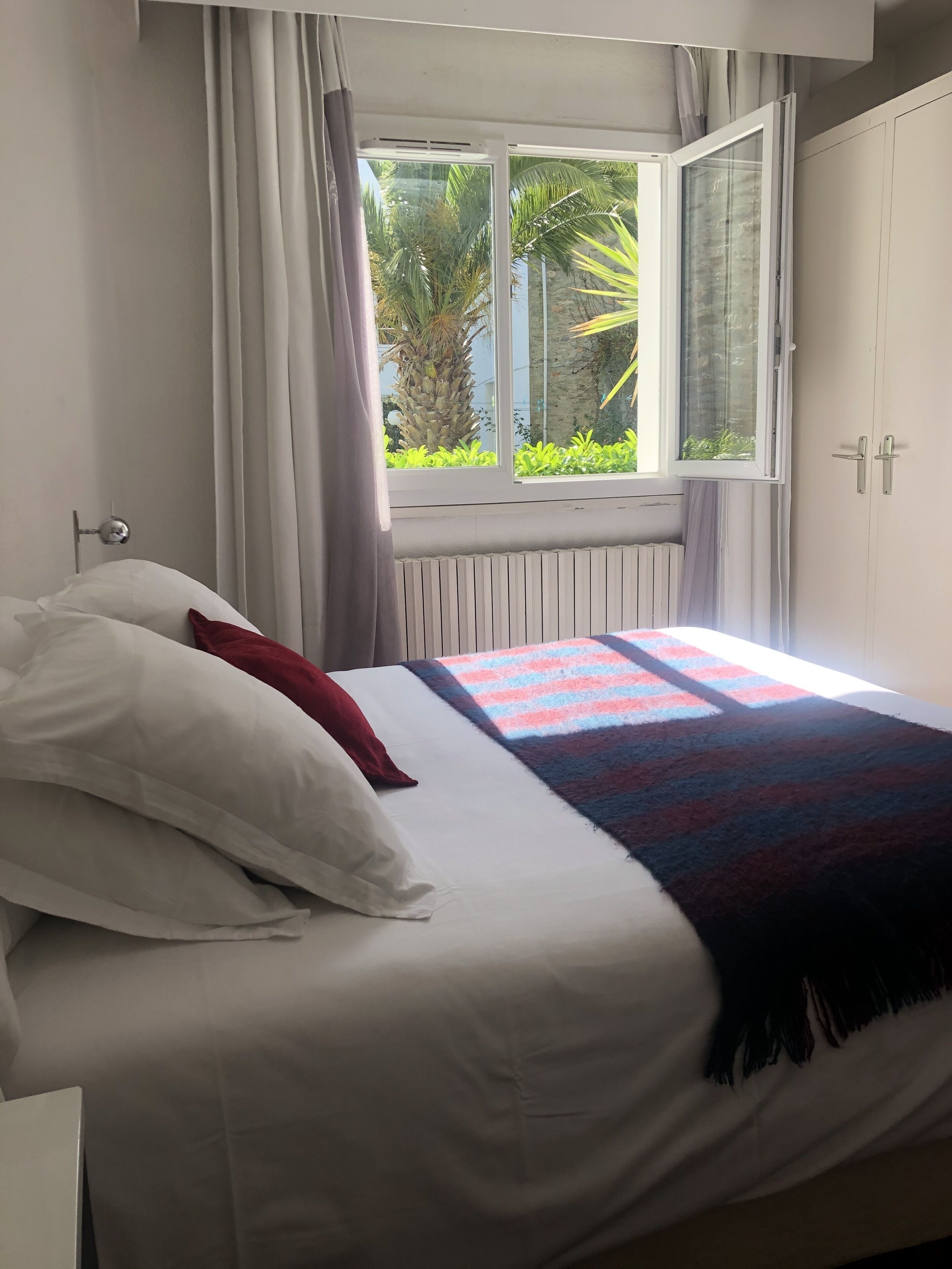 Desk, blackout curtains, iron/ironing board, free WiFi
